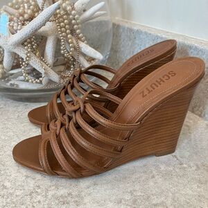 SCHUTZ Brown Wedge Sandals